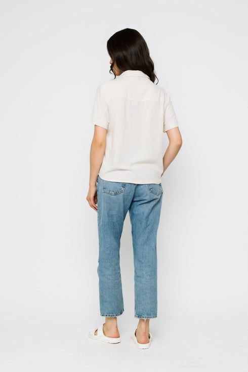 Nina-Roll Cuff Short Sleeve Shirt